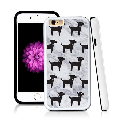 iPhone 6 case Dog standing in Light Marble Texture with hard plastic & rubber protective cover