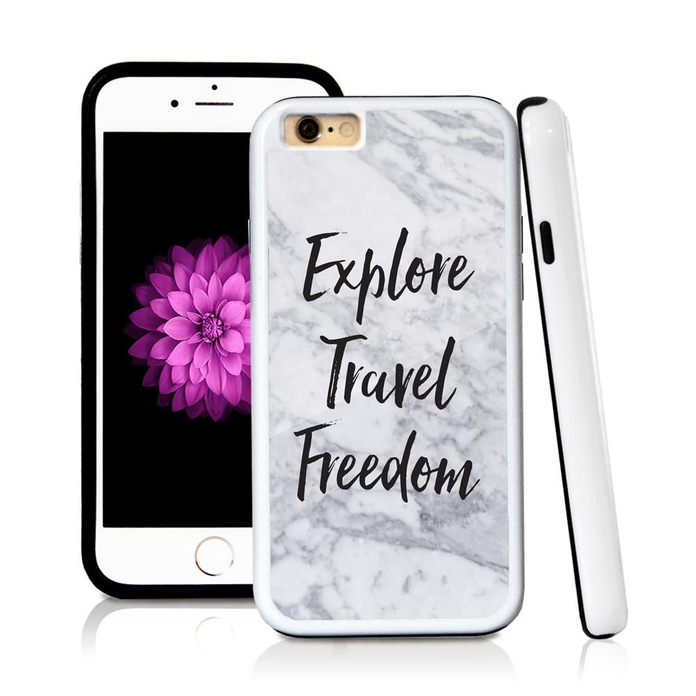 iPhone 6 case Explore travel freedom in Light Marble Texture with hard plastic and rubber protective cover