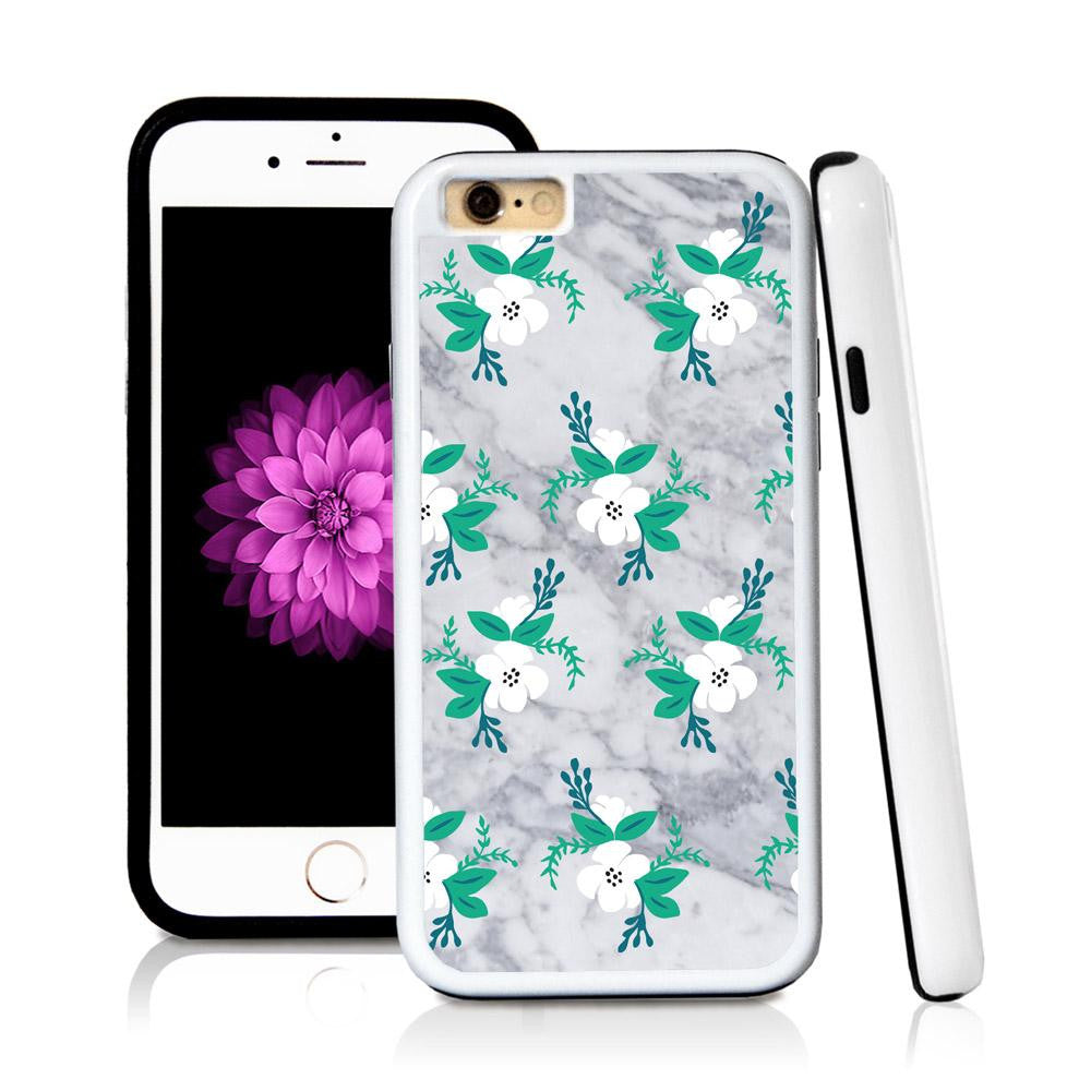 iPhone 6 case Flower cluster illustrations in Light Marble Texture with hard plastic & rubber protective cover