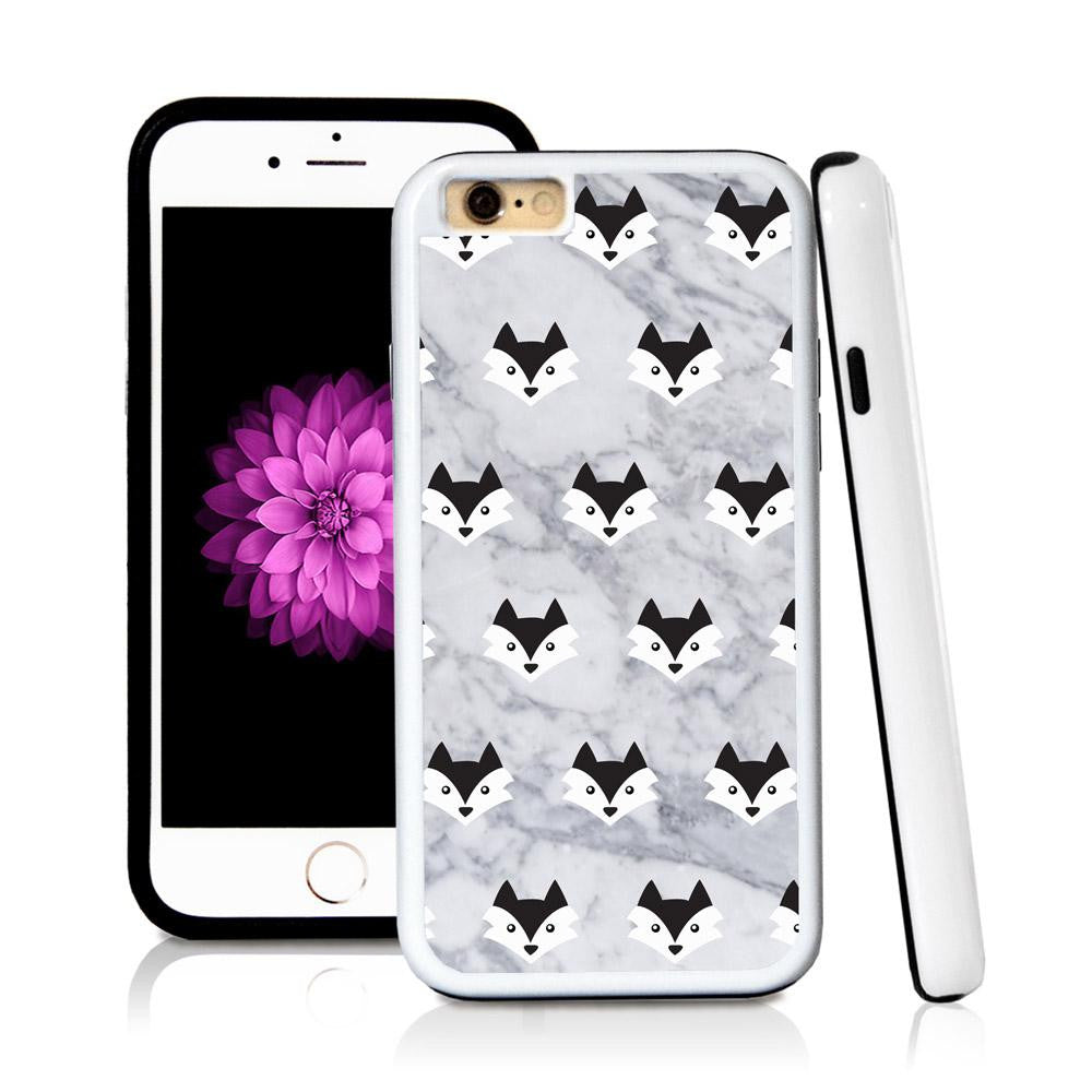 iPhone 6 case Foxes in Light Marble Texture with hard plastic & rubber protective cover