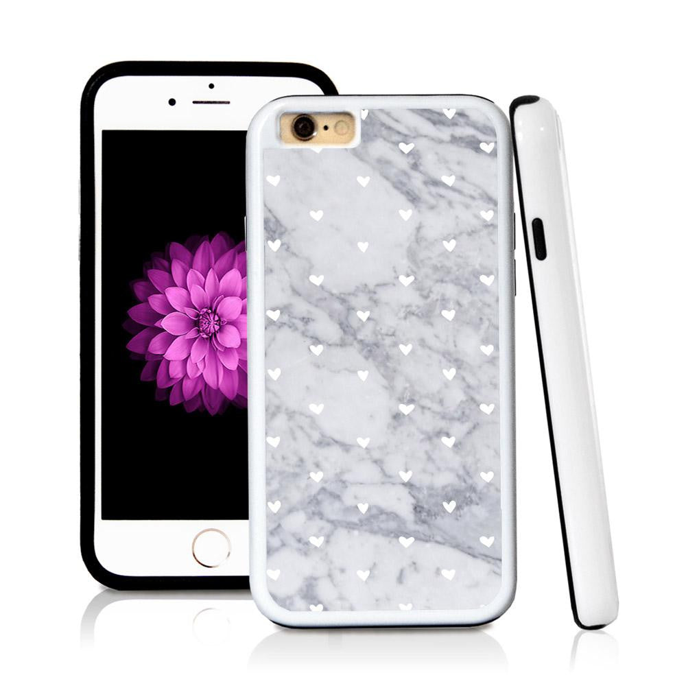 iPhone 6 case Heart pattern in Light Marble Texture with hard plastic & rubber protective cover