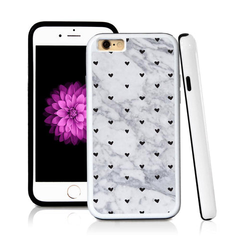 iPhone 6 case Heart pattern in Light Marble Texture with hard plastic and rubber protective cover