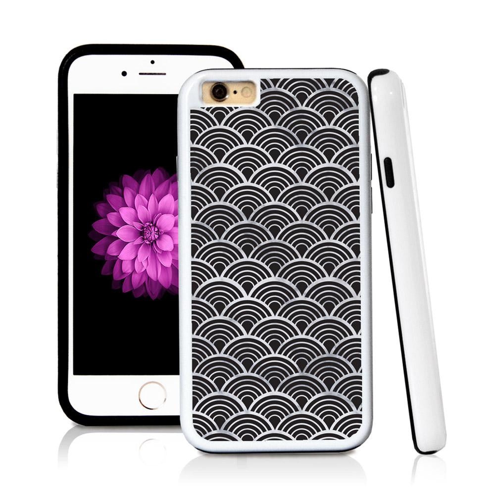 iPhone 6 case Japanese wave inside in Light Marble Texture with hard plastic and rubber protective cover