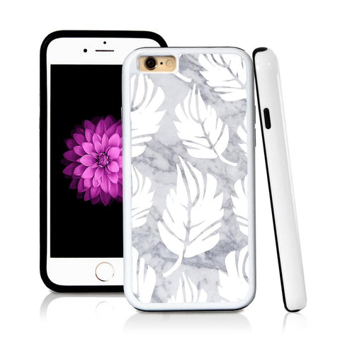 iPhone 6 case Large leaves in Light Marble Texture with hard plastic & rubber protective cover