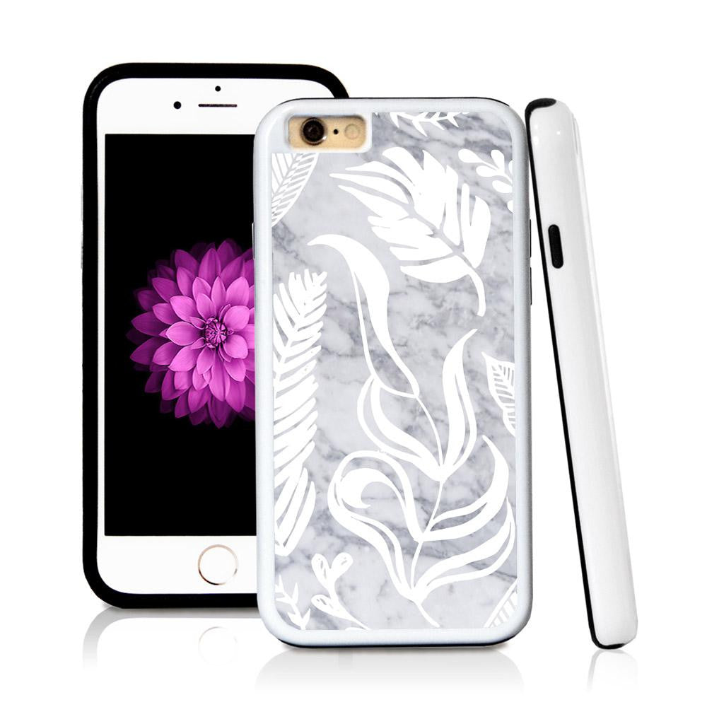 iPhone 6 case Leaf assorted in Light Marble Texture with hard plastic & rubber protective cover