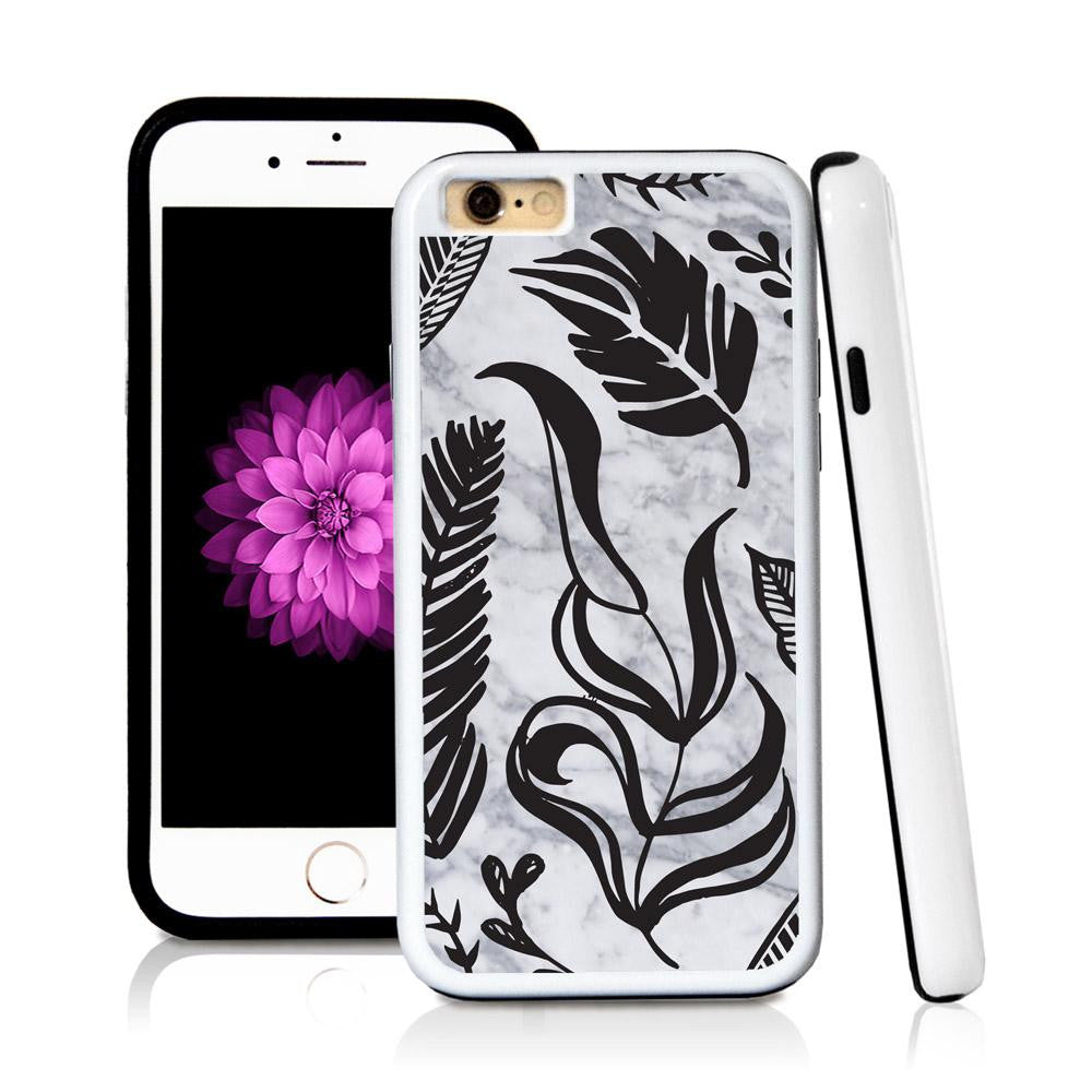 iPhone 6 case Leaf assorted in Light Marble Texture with hard plastic and rubber protective cover