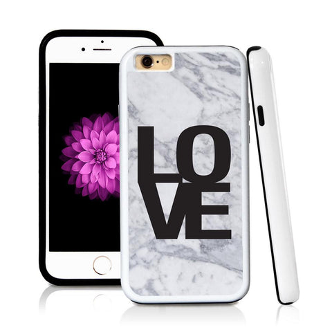 iPhone 6 case Love simple type helvetica in Light Marble Texture with hard plastic and rubber protective cover