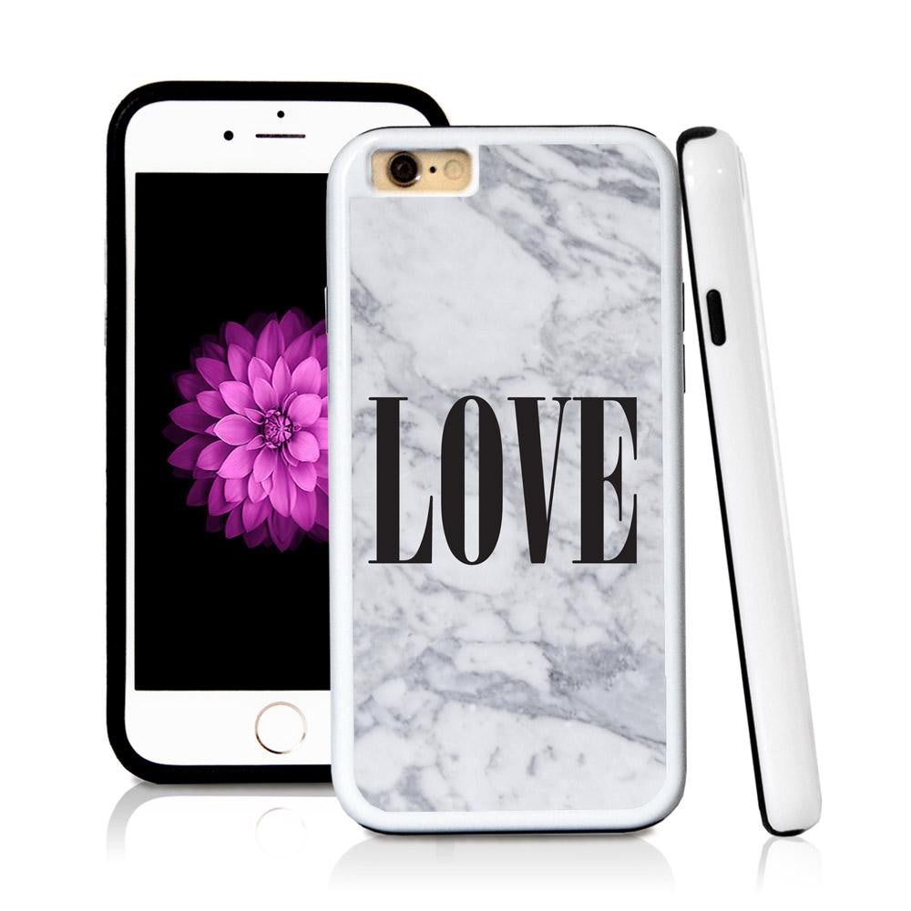 iPhone 6 case Love typography serif modern in Light Marble Texture with hard plastic and rubber protective cover