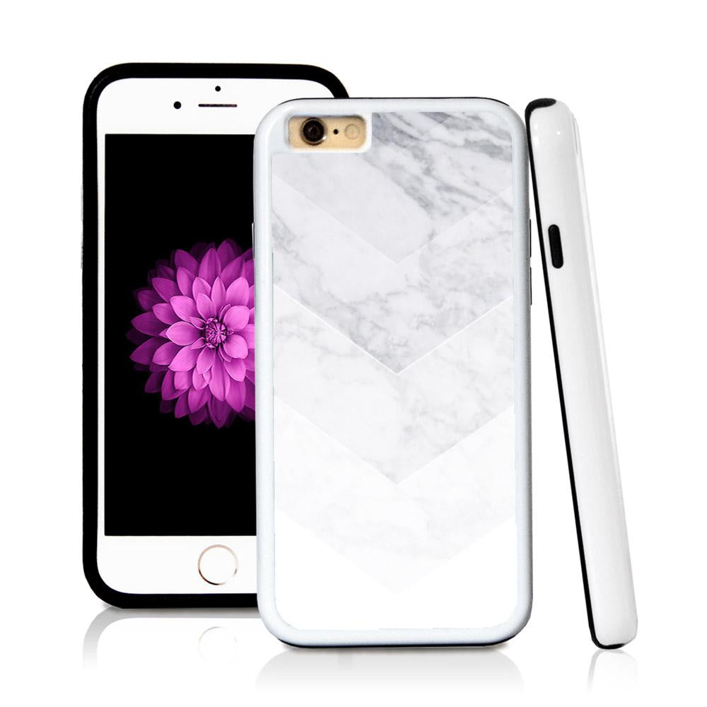 iPhone 6 case Ombre color white in Light Marble Texture with hard plastic & rubber protective cover