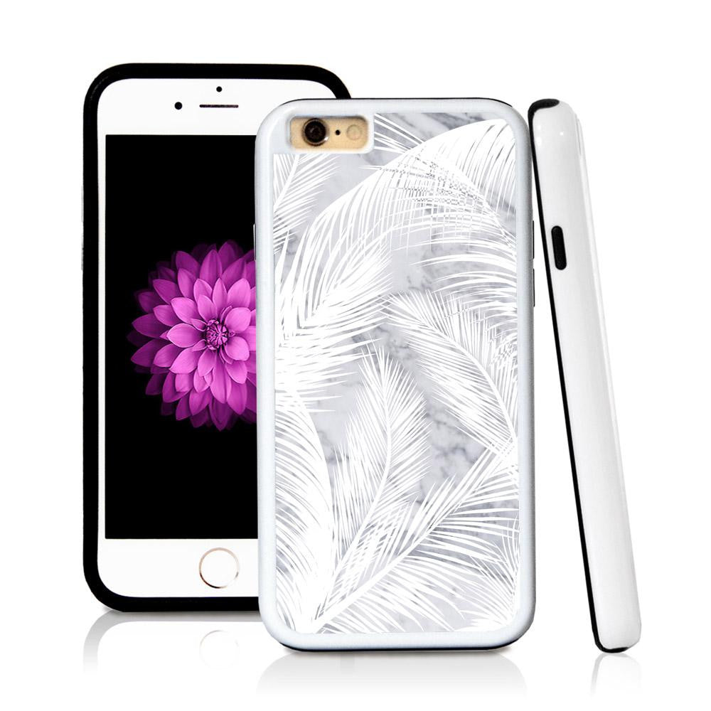 iPhone 6 case Palm leaves thin in Light Marble Texture with hard plastic & rubber protective cover