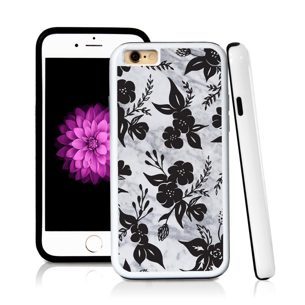 iPhone 6 case Solid flowal clusters in Light Marble Texture with hard plastic and rubber protective cover