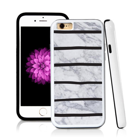 iPhone 6 case Stripes six in Light Marble Texture with hard plastic and rubber protective cover