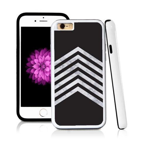 iPhone 6 case Stripes six negative color in Light Marble Texture with hard plastic & rubber protective cover