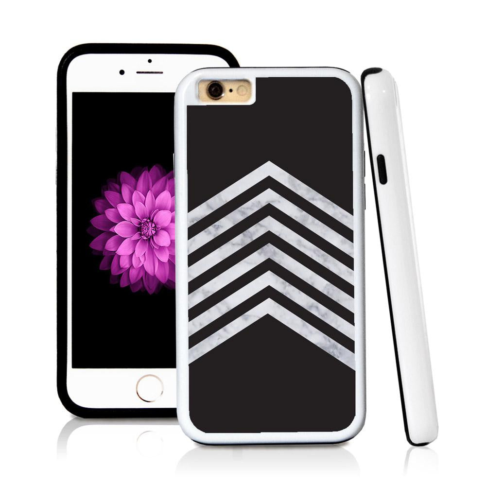 iPhone 6 case Stripes six negative color in Light Marble Texture with hard plastic and rubber protective cover