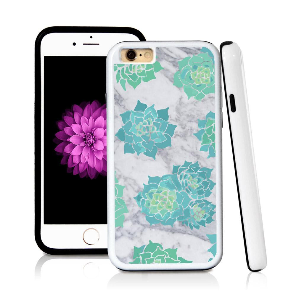 iPhone 6 case Succulent three in Light Marble Texture with hard plastic & rubber protective cover