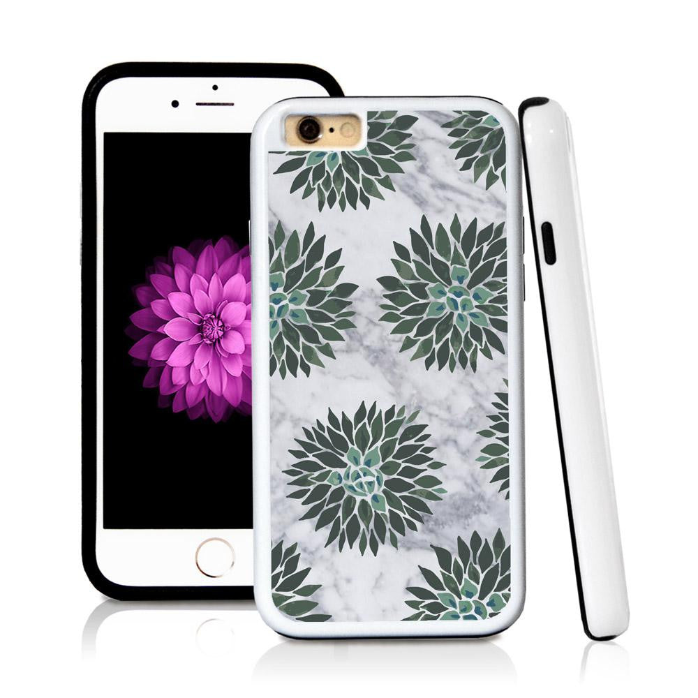 iPhone 6 case Succulent two in Light Marble Texture with hard plastic & rubber protective cover