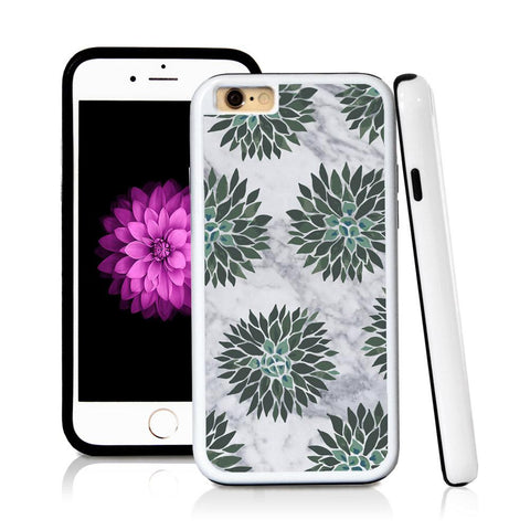 iPhone 6 case Succulent two in Light Marble Texture with hard plastic and rubber protective cover