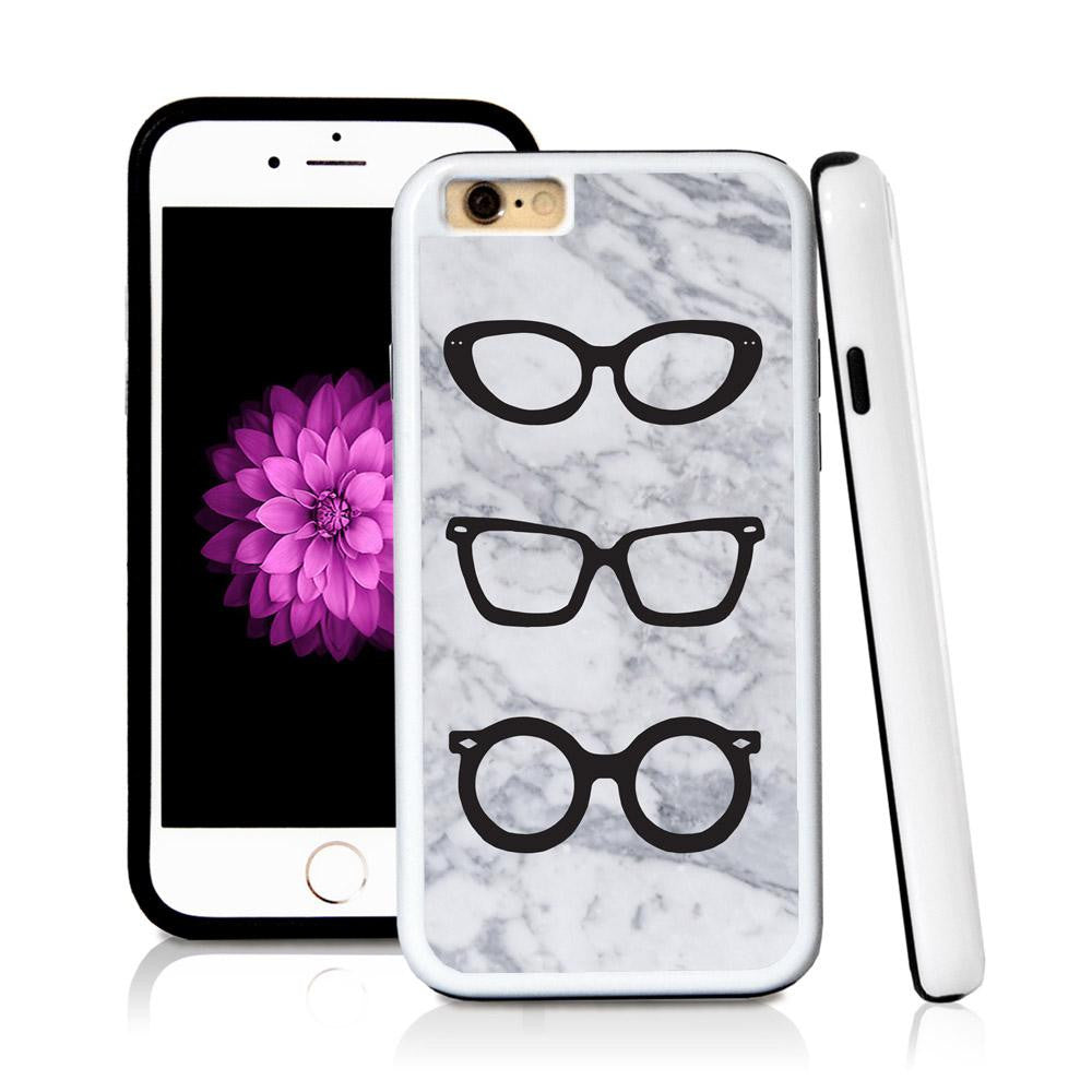 iPhone 6 case Sunglasses three in Light Marble Texture with hard plastic and rubber protective cover