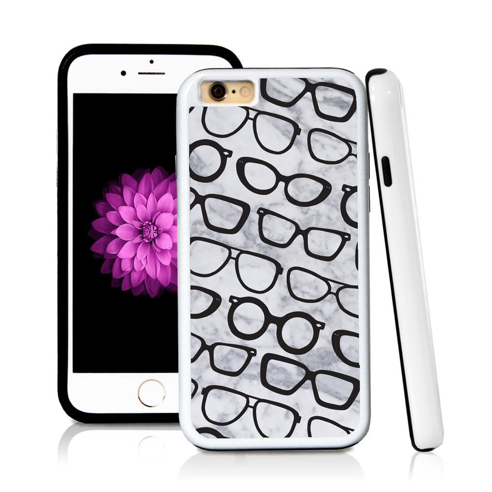 iPhone 6 case Sunglass pattern in Light Marble Texture with hard plastic and rubber protective cover