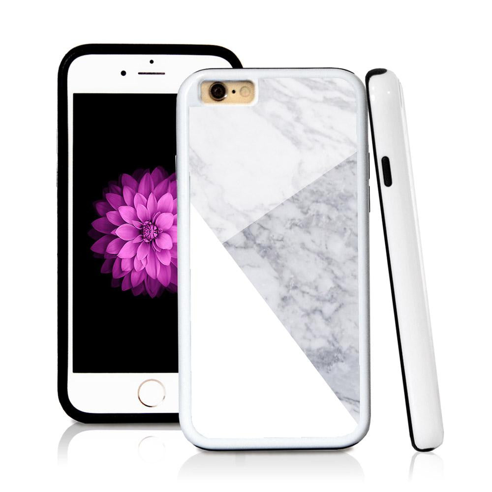 iPhone 6 case Three abstract modern simple sections in Light Marble Texture with hard plastic & rubber protective cover