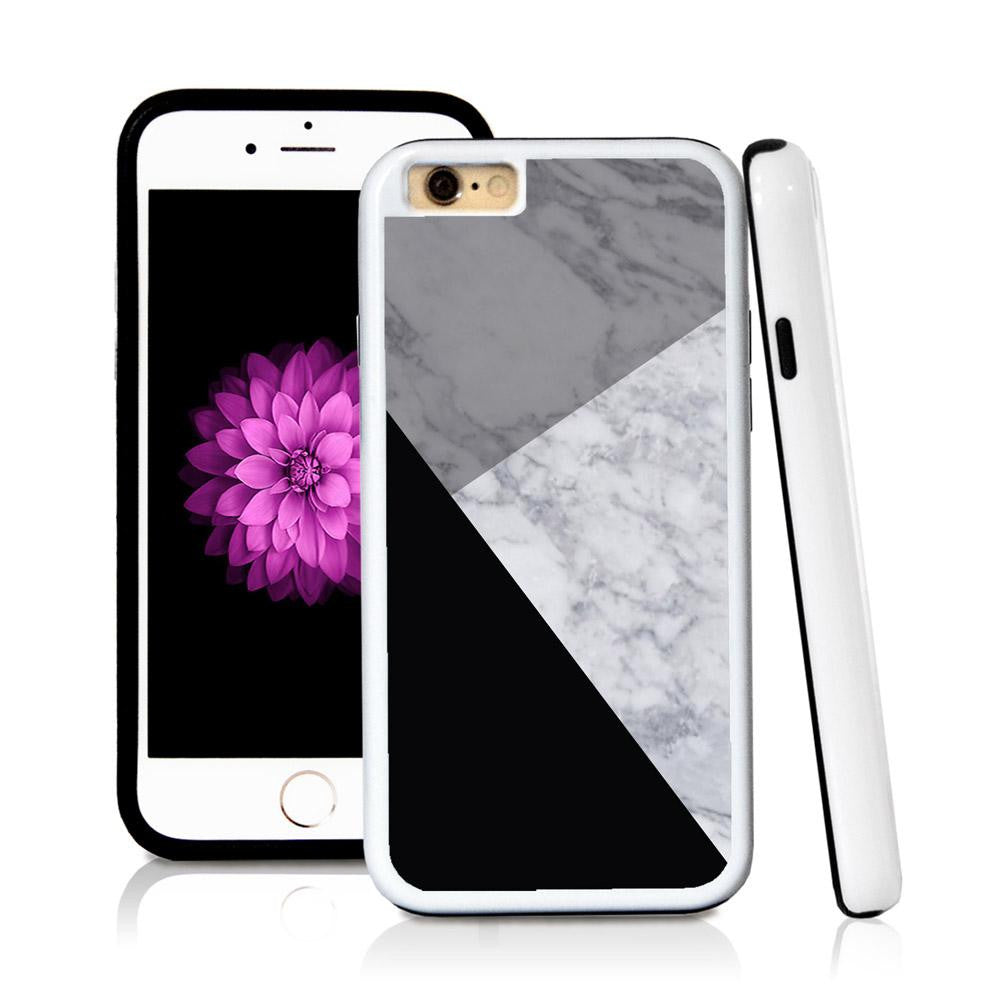 iPhone 6 case Three abstract modern simple sections in Light Marble Texture with hard plastic and rubber protective cover