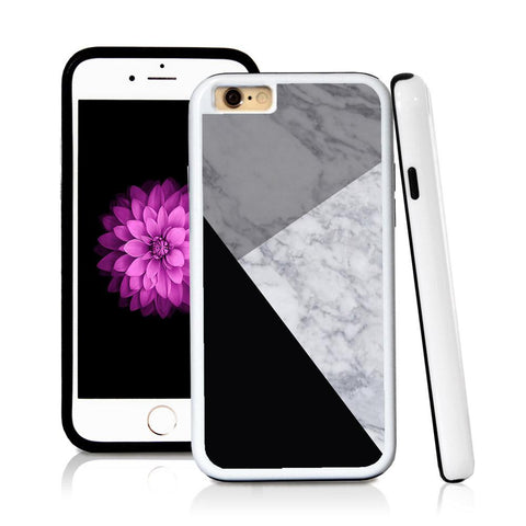 iPhone 6 case Three abstract modern simple sections in Light Marble Texture with hard plastic and rubber protective cover