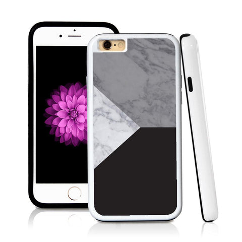 iPhone 6 case Three sections triangle left in Light Marble Texture with hard plastic and rubber protective cover