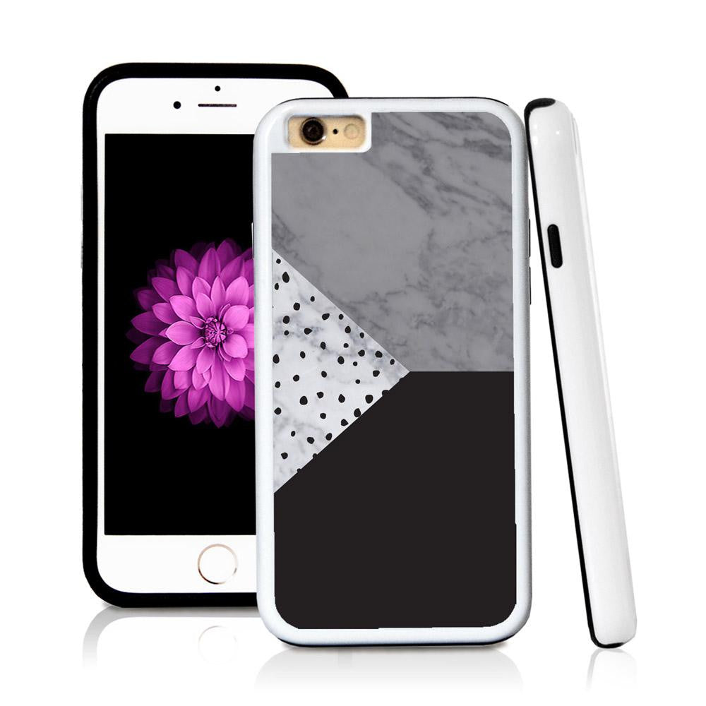 iPhone 6 case Three sections triangle left polka dots in Light Marble Texture with hard plastic and rubber protective cover