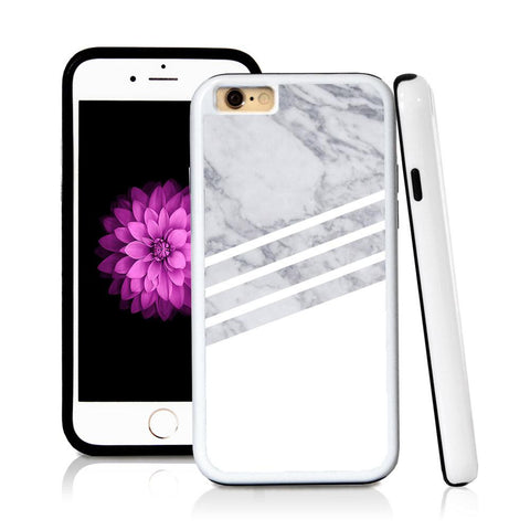 iPhone 6 case Three stripes bottom half in Light Marble Texture with hard plastic & rubber protective cover