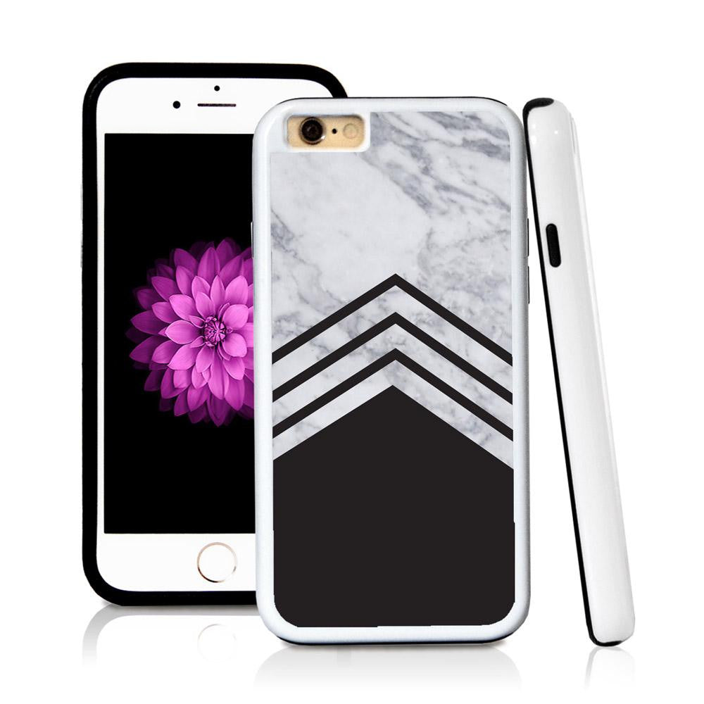 iPhone 6 case Three stripe triangle bottom in Light Marble Texture with hard plastic and rubber protective cover