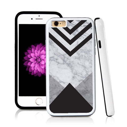 iPhone 6 case Triangle bottom stripes top in Light Marble Texture with hard plastic and rubber protective cover