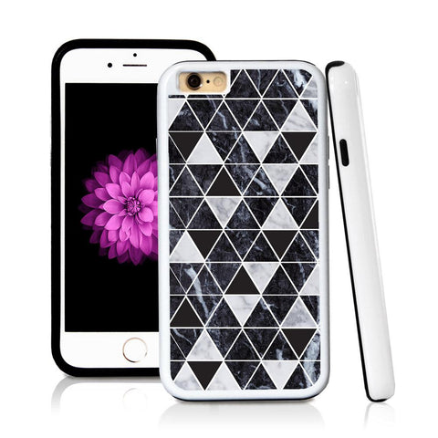 iPhone 6 case Triangle grid pattern in Light Marble Texture with hard plastic & rubber protective cover