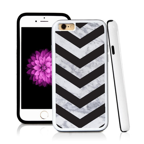 iPhone 6 case V stripe seven in Light Marble Texture with hard plastic and rubber protective cover