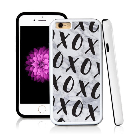 iPhone 6 case X o x opattern in Light Marble Texture with hard plastic and rubber protective cover