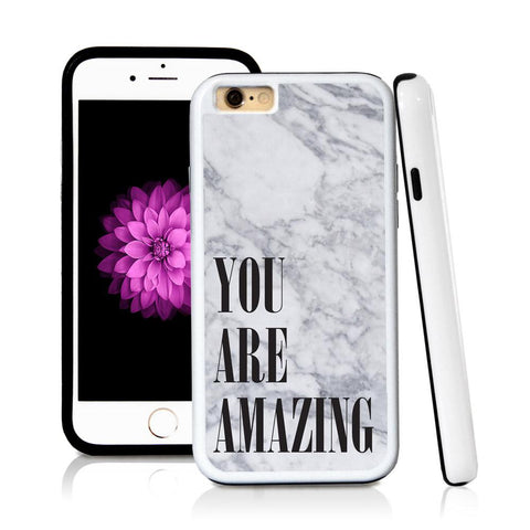 iPhone 6 case You are amazing in Light Marble Texture with hard plastic and rubber protective cover