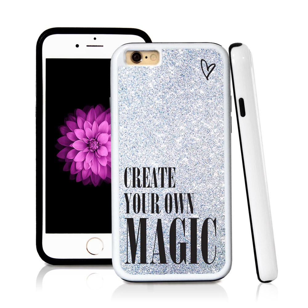 iPhone 6 case Create your own magic in Silver Glitter Texture with hard plastic and rubber protective cover