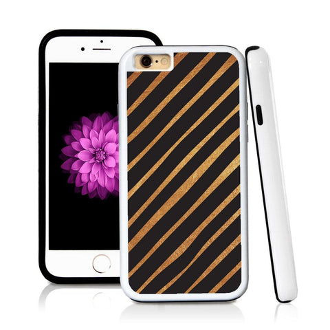 iPhone 6 case Horizontal stripes in Silver Glitter Texture with hard plastic and rubber protective cover