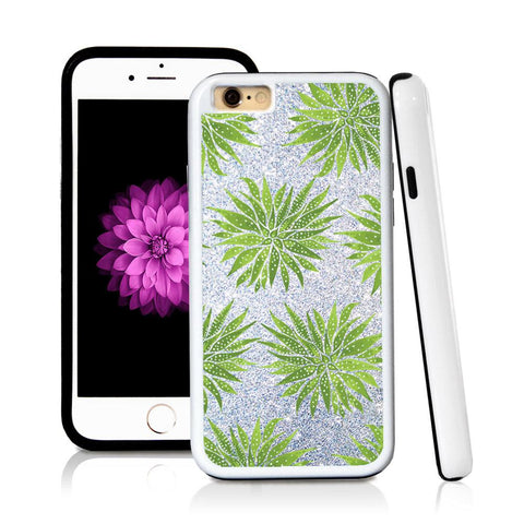 iPhone 6 case Succulent one in Silver Glitter Texture with hard plastic & rubber protective cover