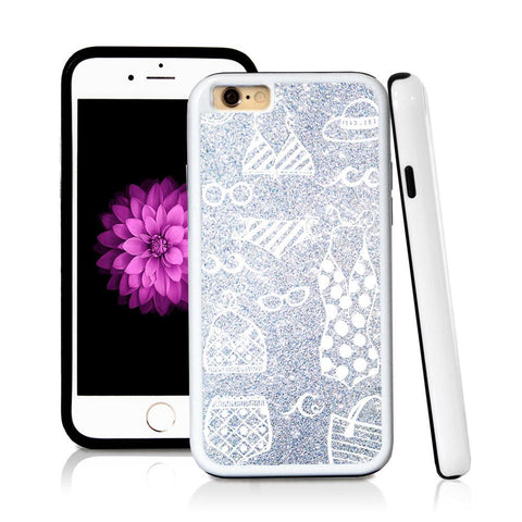 iPhone 6 case Swim vintage scene in Silver Glitter Texture with hard plastic & rubber protective cover