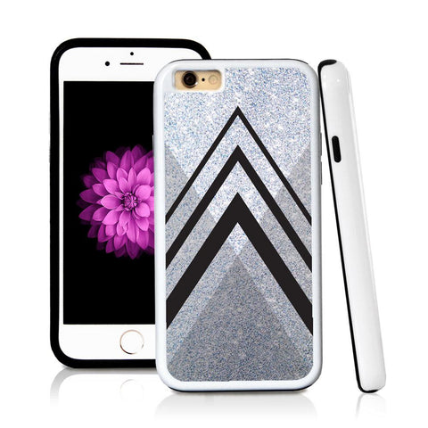 iPhone 6 case Traingle bottom in Silver Glitter Texture with hard plastic and rubber protective cover