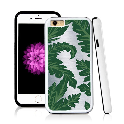 iPhone 6 case Palm leaves green in Shiny Metal with hard plastic & rubber protective cover