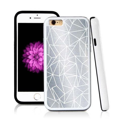 iPhone 6 case Abstract lines in Shiny Metal with hard plastic & rubber protective cover