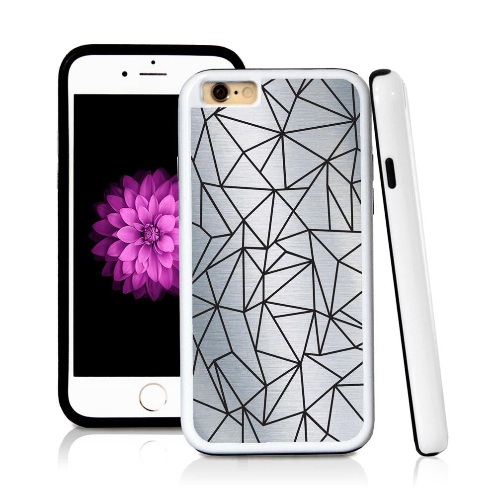 iPhone 6 case Abstract lines in Shiny Metal with hard plastic and rubber protective cover