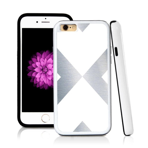 iPhone 6 case Abstract x in Shiny Metal with hard plastic & rubber protective cover