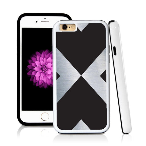 iPhone 6 case Abstract x in Shiny Metal with hard plastic and rubber protective cover