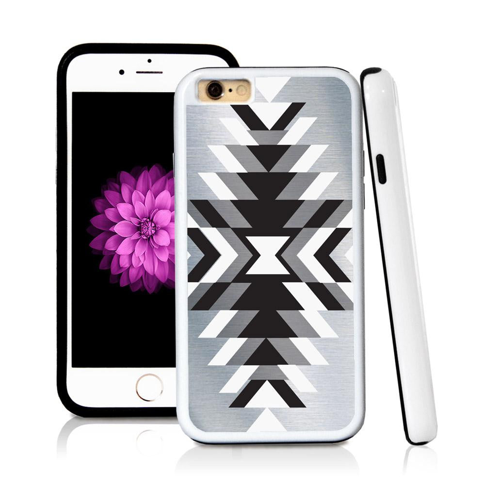 iPhone 6 case Aztec sunrays from middle in Shiny Metal with hard plastic & rubber protective cover