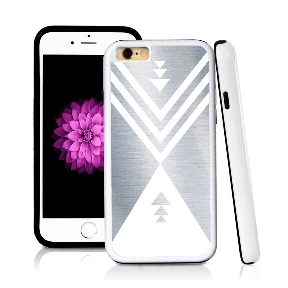 iPhone 6 case Aztec triangle in Shiny Metal with hard plastic & rubber protective cover