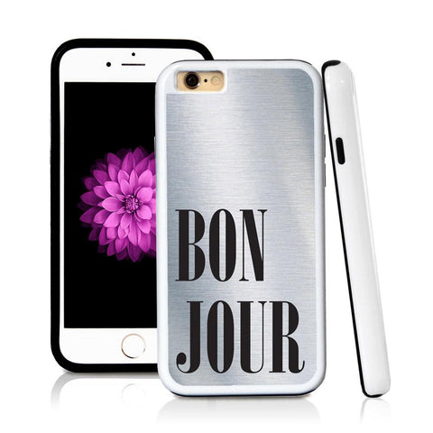 iPhone 6 case Bonjour type in Shiny Metal with hard plastic and rubber protective cover