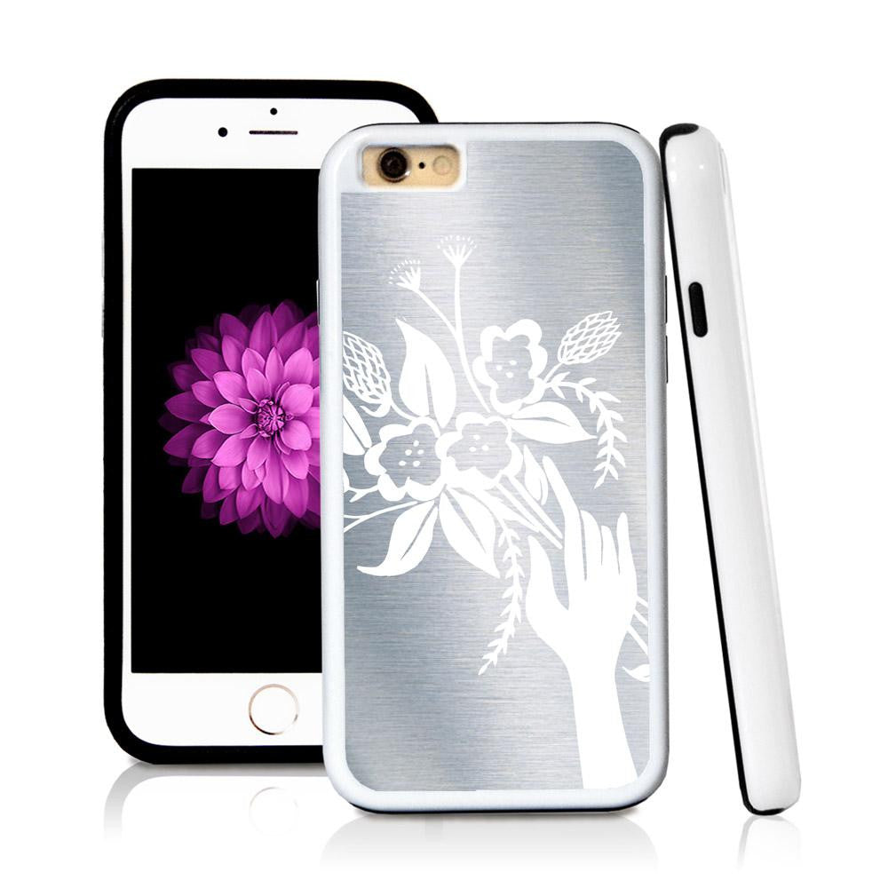 iPhone 6 case Boquette illustration in Shiny Metal with hard plastic & rubber protective cover