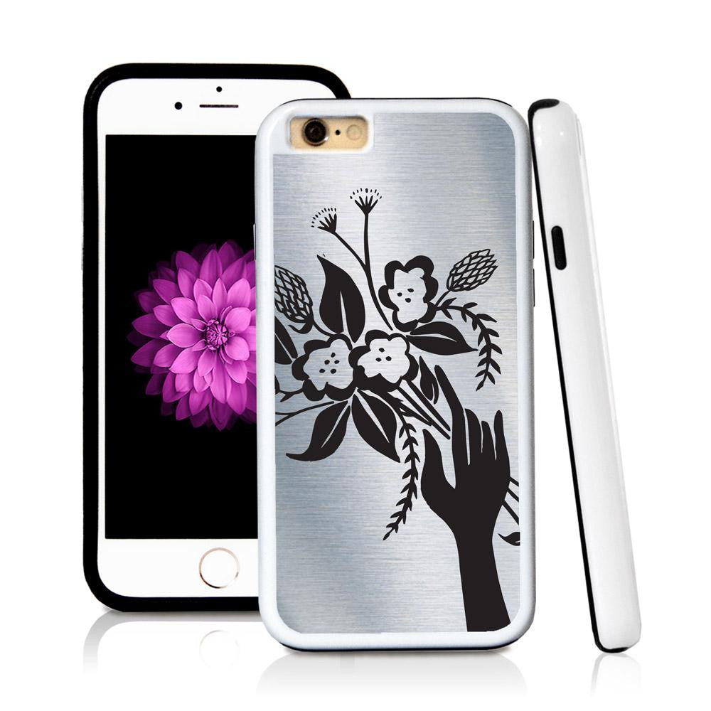 iPhone 6 case Boquette illustration in Shiny Metal with hard plastic and rubber protective cover